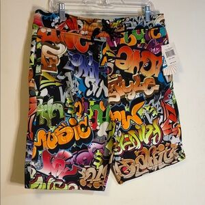 Fresh Multicolor Graffiti Board Shorts